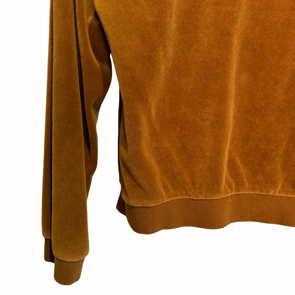 GAP Velour Crewneck Sweatshirt Velvet in Bright Brown, Size S - Picture 9 of 12